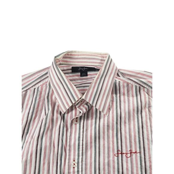 Vintage Sean‎ John Button Up Shirt Men Sz XXXL Striped 90S Hip Hop Streetwear - Picture 2 of 7